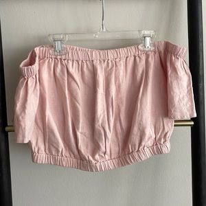 NWT Size Small Abercrombie Pink Off the Shoulder Crop Top